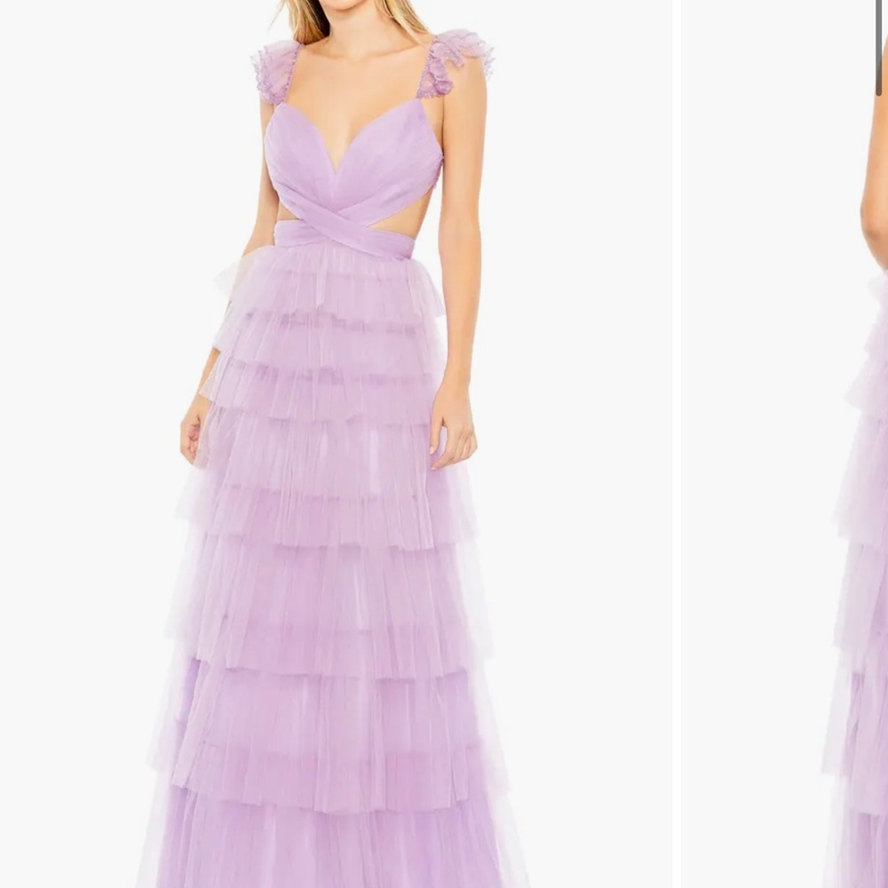 Mac Duggal Lilac Tiered Maxi Dress